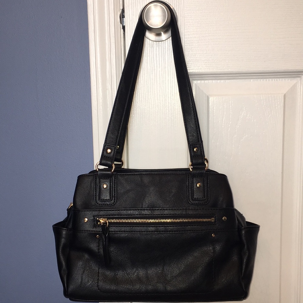 INC International Concepts Black Shoulder Tote Bag
